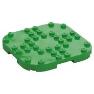 Plate Round Corners 8 x 8 x 2/3 Circle with Reduced Knobs, Bright Green