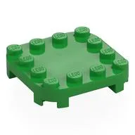 Plate Round Corners 4 x 4 x 2/3 Circle with Reduced Knobs, Bright Green