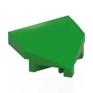 Brick Wedged, Curved 2 x 2 with Stud Notches, Bright Green