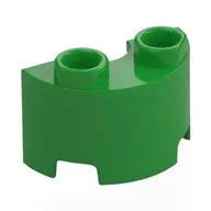Brick Round, Half 1 x 2, Bright Green
