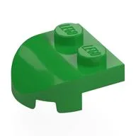 Brick Wedged, Rounded 2 x 2 with Curved Front, 2 Studs, Bright Green