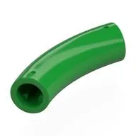 Brick Round 1 x 1 D. Tube with 45° Elbow and Axle Holes (Crossholes) at Each End, Bright Green