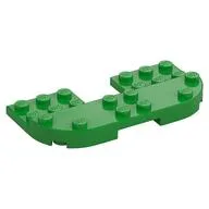 Plate Round Corners Double 4 x 8 with 2 x 2 Cutout and 2 x 8 Raised Studs, Reduces Nubs, Bright Green