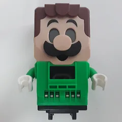 Hub, Luigi with 4 Top Studs and LCD Screens for Eyes and Chest, Bright Green