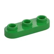 Plate Special 1 x 3 Rounded with 3 Open Studs, Bright Green