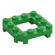 Plate Round Corners 4 x 4 x 2/3 Circle with 2 x 2 Opening, Bright Green