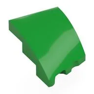 Brick Wedged, Curved 3 x 2 with Stud Notch Left, Bright Green