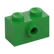 Brick Special 1 x 2 with 1 Center Stud on 1 Side, Bottom Stud Holder, Bright Green
