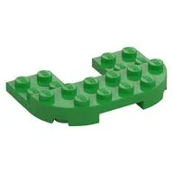 Plate Round Corners Double 4 x 6 with 2 x 2 Cutout and 2 x 6 Raised Studs, Bright Green