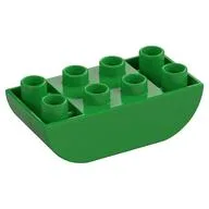 Duplo Brick 2 x 4 Curved Bottom, Bright Green