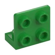 Bracket 1 x 2 - 2 x 2 Inverted, Bright Green