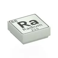 Tile 1 x 1 with Element Radium, '88 Ra Radium 226' Print, Glow in Dark White