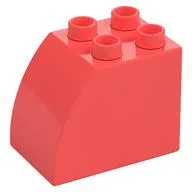 Duplo Brick 2 x 3 x 2 with Curved Top, Coral