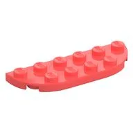 Plate Round Corners 2 x 6 Double, Coral