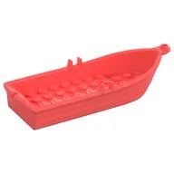 Boat / Rowing Boat 14 x 5 x 2 with Oarlocks [No Hollow Inside Studs], Coral