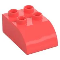 Duplo Brick 2 x 3 with Curved Top, Coral