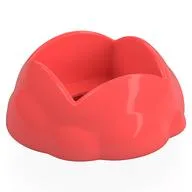 Duplo Round Rock / Bush / Space Crater 4 x 4 x 1.5 with 2 x 2 Hole, Coral
