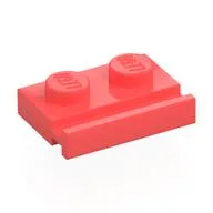 Plate Special 1 x 2 with Door Rail, Coral