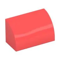 Brick Curved 1 x 2 x 1 No Studs, Coral