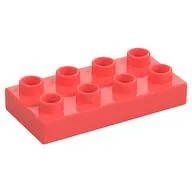 Duplo Plate 2 x 4, Coral