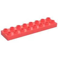 Duplo Plate 2 x 8, Coral
