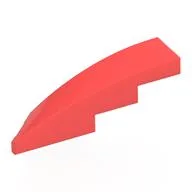 Brick Wedged, Curved 1 x 4 with Stud Notch Right, Coral