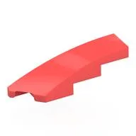 Brick Wedged, Curved 1 x 4 with Stud Notch Left, Coral