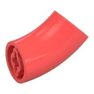 Brick Round 2 x 2 D. Tube with 45° Elbow and Axle Holes (Crossholes) at Each End [LONG], Coral