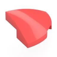 Brick Round Corner, Curved 2 x 2 x 2/3 Quarter Circle With 1 x 1 Bottom Cutout, Coral