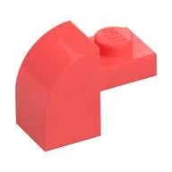 Brick Curved 1 x 2 x 1 1/3 with Curved Top, Coral