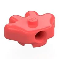 Brick Special, Hand 3 x 3 with Center Stud, 2 x 2 Anti-Studs, Coral