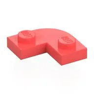 Plate Round Corner 2 x 2 with 1 x 1 Cutout, Coral