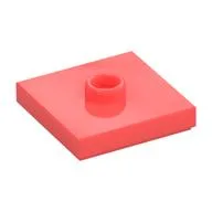 Plate Special 2 x 2 with Groove and Center Stud (Jumper), Coral