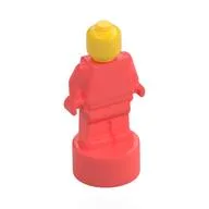 Minifig Trophy Statuette with Yellow Head Pattern, Coral