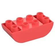 Duplo Brick 2 x 4 Curved Bottom, Coral