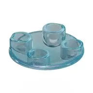 Plate Round 2 x 2 with Rounded Bottom [Boat Stud], Opal Trans-Light Blue