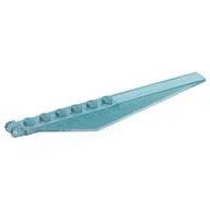 Hinge Plate 1 x 12 Locking with Angled Side Extensions and Tapered Ends, 7 Teeth, Opal Trans-Light Blue
