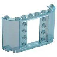 Panel 2 x 8 x 4 with Curved Sides, Opal Trans-Light Blue