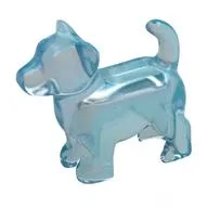 Animal, Dog Pup with Tail, Opal Trans-Light Blue