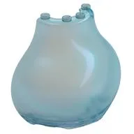 Panel Round Half Tapered 4 x 8 x 6, Opal Trans-Light Blue