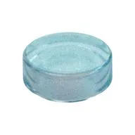 Tile Round 1 x 1, Opal Trans-Light Blue