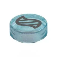 Tile Round 1 x 1 with Mega Stone Print, Opal Trans-Light Blue
