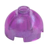 Brick Round 2 x 2 Dome Top, Hollow Stud, Opal Trans-Dark Pink