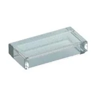 Tile 1 x 2 with Groove, Opal Trans-Clear