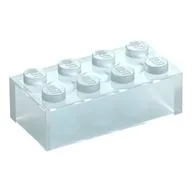Brick 2 x 4 without Cross Supports [Modern], Opal Trans-Clear