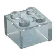 Brick 2 x 2 without Inside Ridges, Opal Trans-Clear