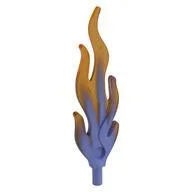 Wave / Flame Rounded Large with Marbled Trans-Orange Pattern, Opal Trans-Purple