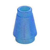 Cone 1 x 1 [Top Groove], Opal Trans-Dark Blue