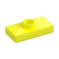 Plate Special 1 x 2 with 1 Stud with Groove and Inside Stud Holder (Jumper), Vibrant Yellow