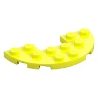 Plate Round Half 3 x 6 with 1 x 2 Cutout, Vibrant Yellow